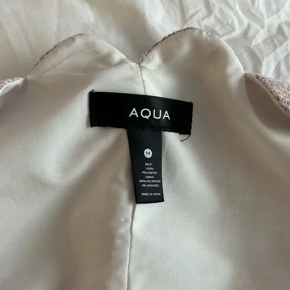 Aqua Scalloped Tweed Cropped Vest - Picture 3 of 3